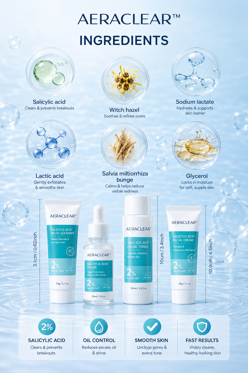 AeraClear 2% Salicylic Acid Skincare Set