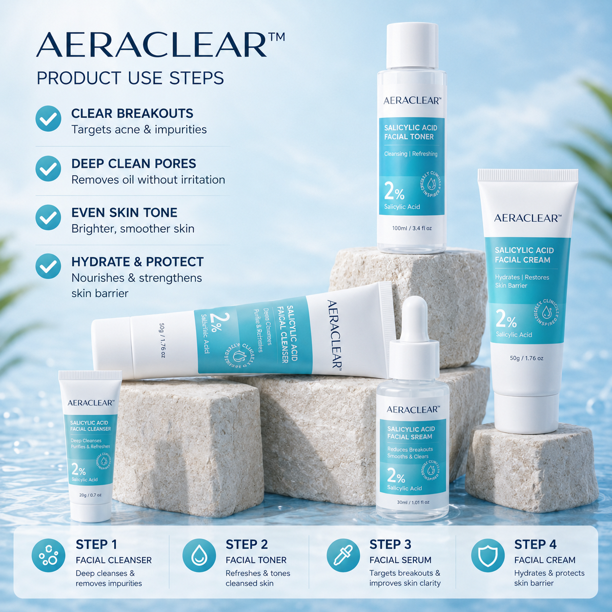 AeraClear 2% Salicylic Acid Skincare Set